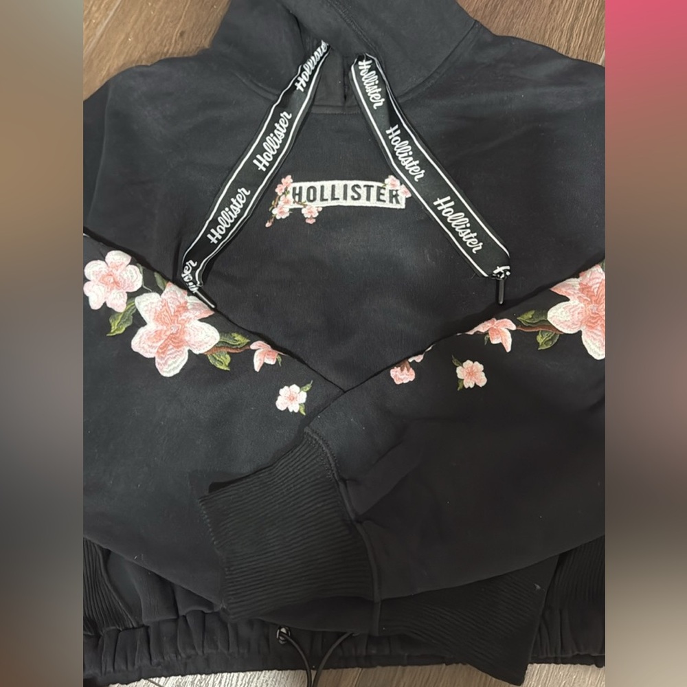 Hollister Black Floral Hoodie